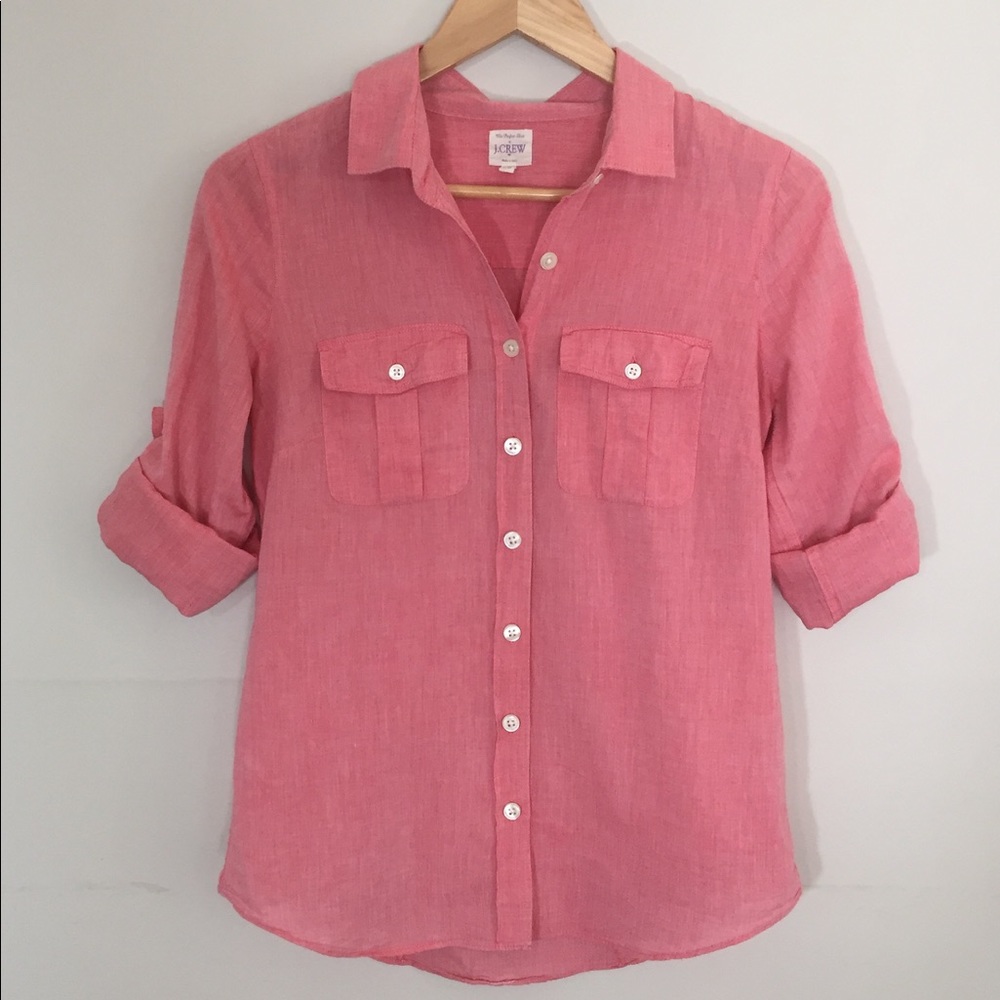 J. Crew “The Perfect Shirt” button down Salmon xs